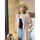 Vogana Cannes Family Large -size Hanfeng casual print mid -length shirt loose long -sleeved sunscreen air -conditioned shirt jacket