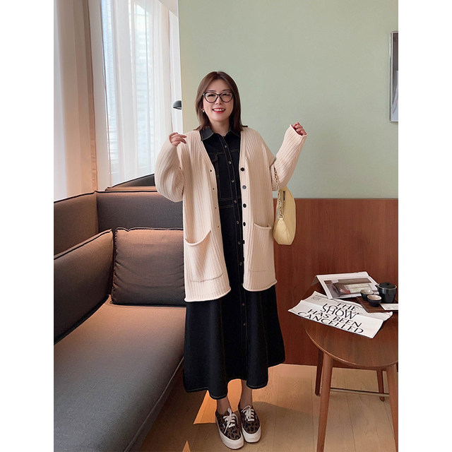 Vogana Cannes home large size original Korean casual bright line dress skirt spring waist waist thin paper people dress
