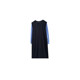 VOGANA Cannes home large size women's clothing Korean high-smart long skirt fashionable contrasting color splicing fake two-piece loose dress
