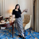 vogana Cannes home large size original French retro tilted neck top makes people look taller and younger girl chiffon shirt autumn