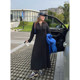 vogana Cannes original plus size fashionable one piece sweatshirt skirt waist slimming A-line dress