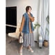 Vogana Cannes Large size original irregular skirt retro grid skirt loose and half -body skirt
