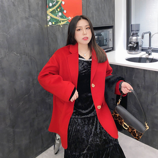 vogana Cannes home large size original innovative annual battle robe jacket thickened aura full wool double-sided wool coat