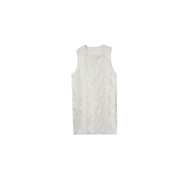 
VOGANA Cannes home large size women's clothing artistic French temperament three-dimensional petal mesh loose slim vest skirt