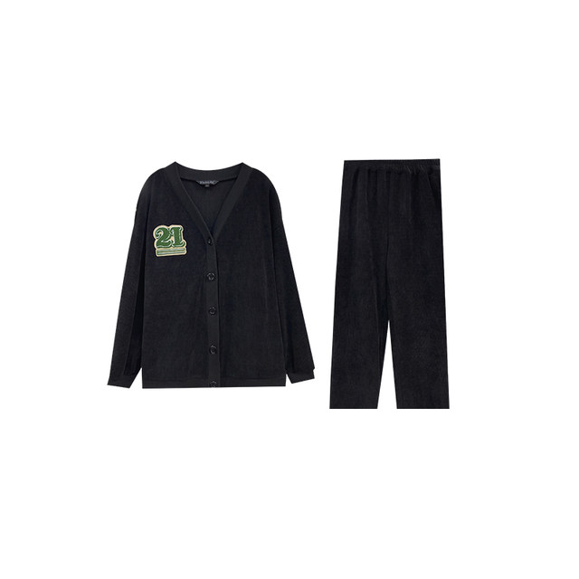 Large size original early autumn loose casual sports jacket wide -leg pants set lazy two -piece set
