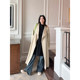 VOGANA Cannes home large size women's clothing French elegant loose slim waist-hugging ruffled mid-length dress