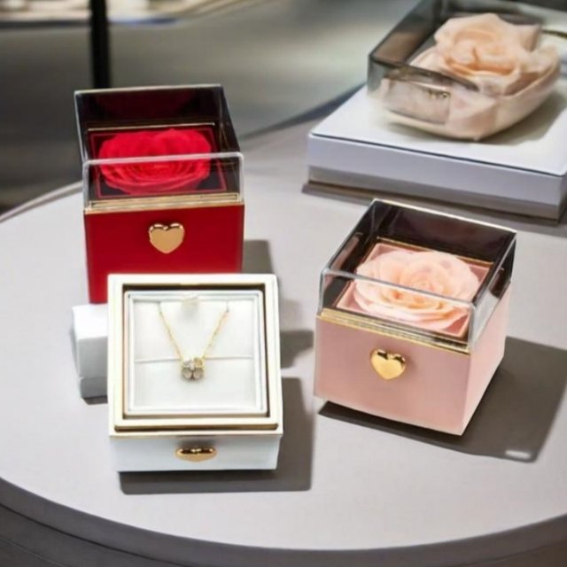 Automatic rotating ring box jewelry box magic surprise gift box gift box necklace bracelet birthday gift for girlfriend