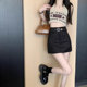 Gray A2320 skirt women's pocket skirt design spring and summer new style suit package hip skirt feel fake hot girl
