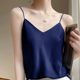 Really silk suspender vest female inside sunding base sitrium satin -in summer V -neck design sensuality outside wearing top