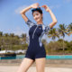 Yimeishan one-piece flat-angle swimsuit for women in 2025 new style for professional conservative slimming and meat-covering racing swimming pool