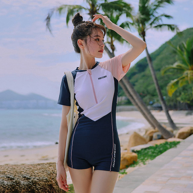 Yimeishan one-piece swimsuit women's high-end conservative flat angle slimming diving surfing suit 2025 new swimsuit