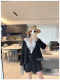 Spring and summer Korean new model of strap A-type pleated skirt skirt short skirt women's mini skirt A-line skirt slim black