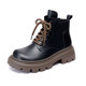 Low-top Martin boots women's single boots 2025 new autumn small round toe plus velvet platform thick-soled fashionable short boots
