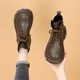 Low-top Martin boots women's single boots 2025 new autumn small round toe plus velvet platform thick-soled fashionable short boots