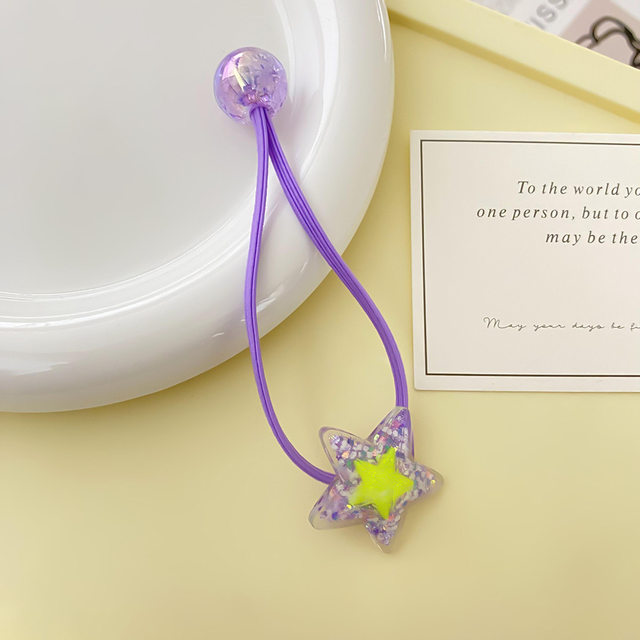 Three-dimensional five-pointed star sequin hair loop high elastic girl ...