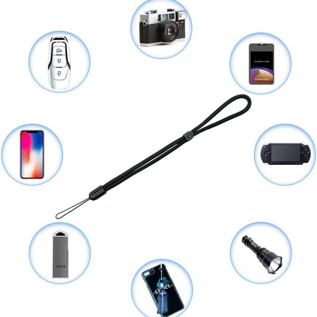 Mobile phone lack rope wrist rope Men and female personalized creative small micro single CCD camera wristband Airpods Pro2 headset latch rope U disk camisole simple mobile phone key pendant
