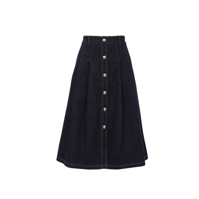 Ayama Vero Moda skirt 25 spring and summer new high-waist A-line button decorative denim skirt