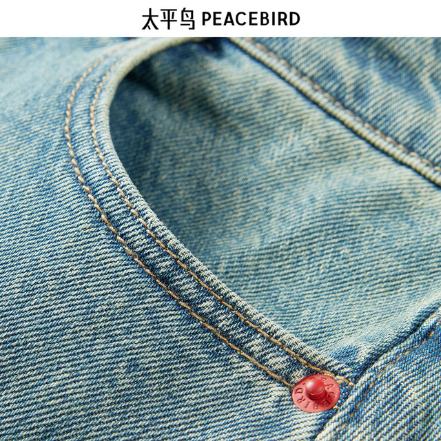 Peacebird Women's Spring 2024 New High Waist Pleated Denim Long Skirt Skirt Skirt Women's