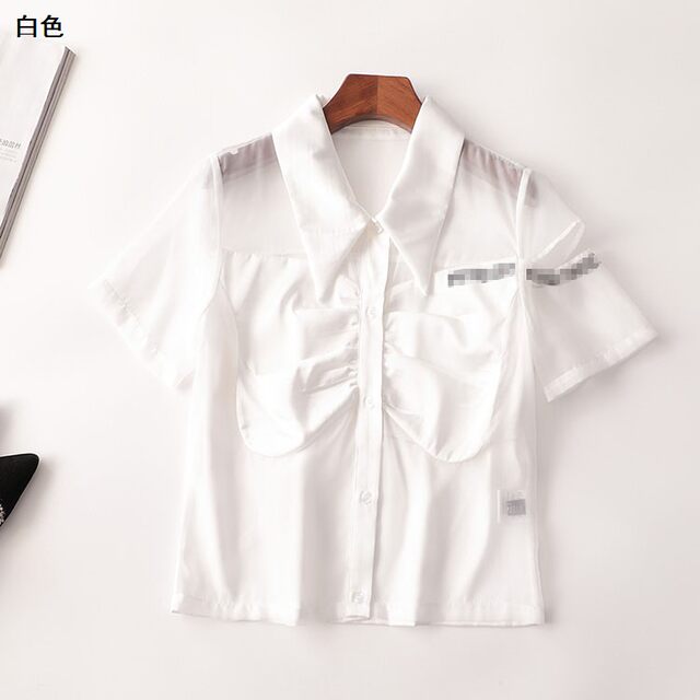 243489 Summer shirt Shenzhen women's mid-length short-sleeved collar
