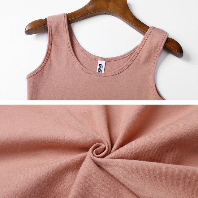 Summer versatile high-waist vest sleeveless sports t-shirt for women solid color cotton inner layer for women's bottoming shirt round neck short style