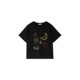 2025 Spring New Fat Sister 200Jin [Jin equals 0.5 kg] Large Size Fashion Embroidered Round Neck Short Sleeve T-shirt Loose White Black Trendy