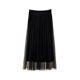 Internet celebrity gauze skirt women's skirt slim pleated temperament skirt draped mesh a-line high waist 2025 new elastic retro
