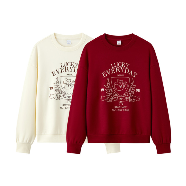 Mori Sweatshirt Women's Design Feelings Embroidery Loose Lazy 2025 New Spring Circular Falling Shoulder New Year Blocks