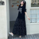 Zhang's sweet and cool style large size women's clothing fat girl mm slimming suit age-reducing short-sleeved T-shirt draped skirt
