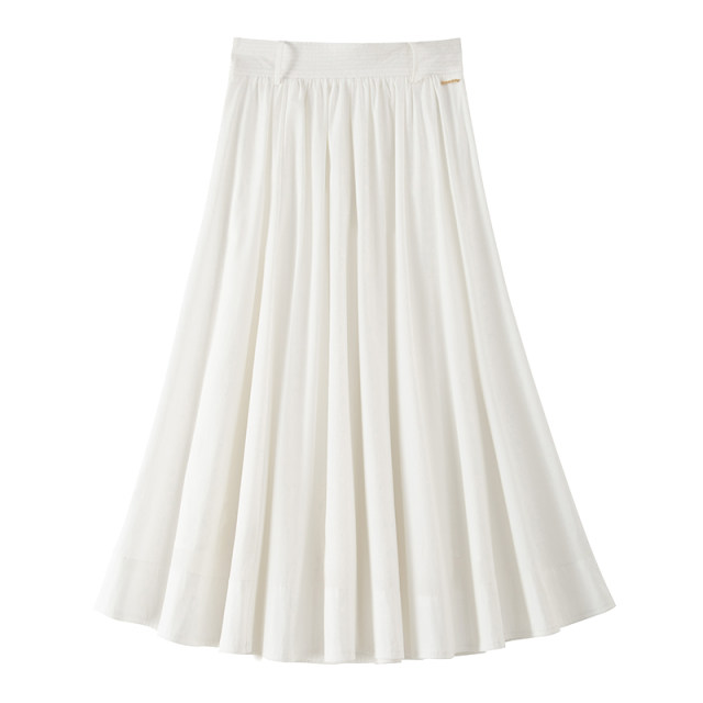 BANANA BABY2025 summer new high-waisted fluffy French skirt for women Hepburn style white temperament umbrella skirt