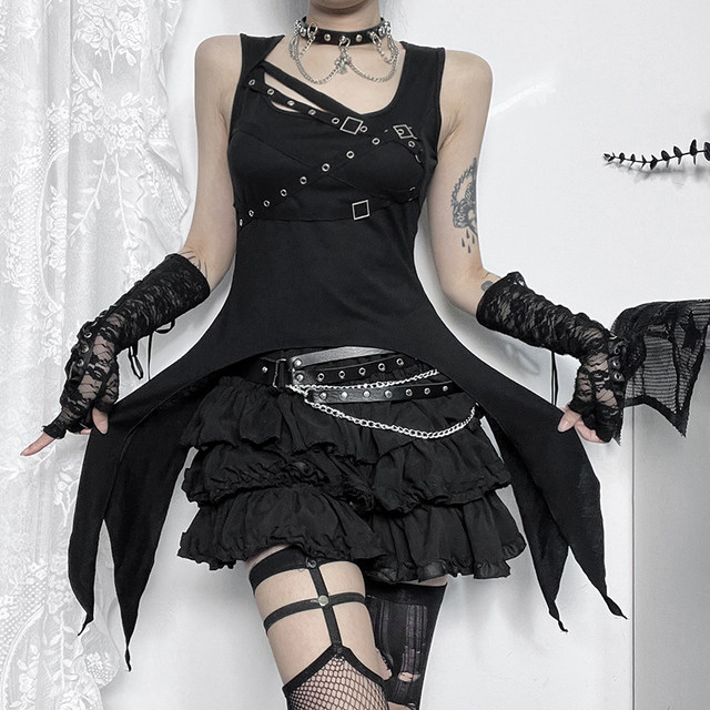 Wannathis Halloween Gothic Punk Rock Songs Subculture Dressing Abi Black Hot Girl Top