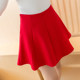 Large size autumn and winter umbrella skirt thickened anti-exposure skirt slim and versatile short skirt black high waist red A-line puffy skirt