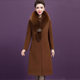 Large fur collar cashmere coat women's mid-length 2025 autumn and winter new middle-aged mother's wear waist wool woolen coat