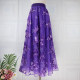 Three-dimensional embroidered mesh skirt 2025 spring and summer new retro style high-waist long skirt fashionable big sway super fairy gauze skirt