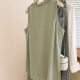 oversize large-size cotton sleeveless T-shirt for women in summer mid-length loose casual vest fat mm belly cover top
