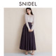 SNIDEL autumn and winter sweet high-waist lace-up hole-exposed waist A-line skirt SWFS244030