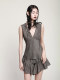 MIA HAN summer new product women's clothing dark old elastic waist versatile ruffled skyscraper slimming cake shorts
