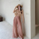 Tongse pine smoke pants cool summer skyline high waist wide-leg pants women's loose casual pants trousers