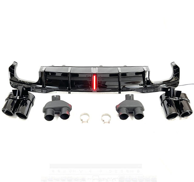 Suitable for 19-25 Audi A7 modified S7 four-out exhaust tail throat a7l rear tail lip with navigation light rear surround