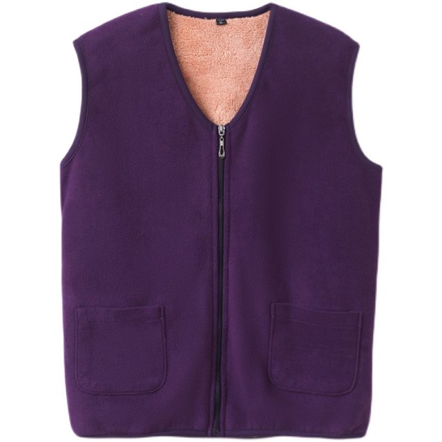 New fleece vest for women adult, middle-aged and elderly mothers vest jacket spring and autumn zipper horse clip autumn and winter outer wear