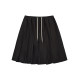 MISAZ flexible and casual college style elastic waist pleated midskirt loose A-line skirt