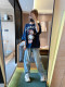 AMYOYOJA Korean new style 2024 spring super age-reducing terry cotton three-quarter sleeves old cartoon flesh-covering sweatshirt T for women