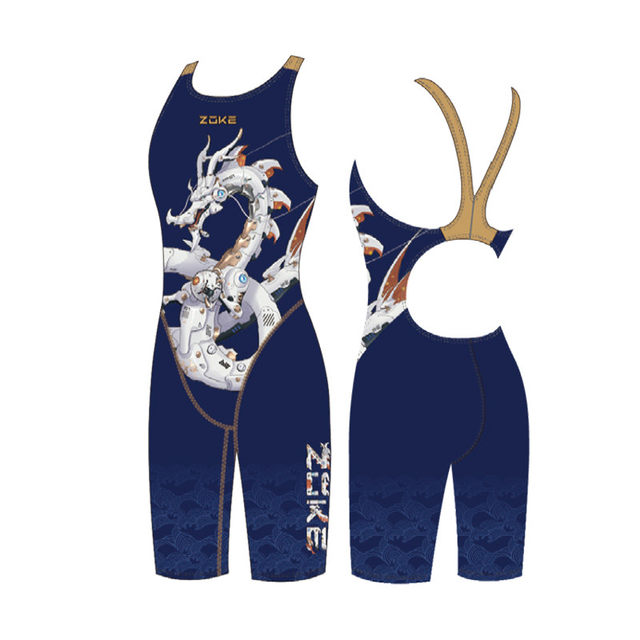 
Zhouke 2025 new children's girls professional training racing one-piece five-point flat-angle swimsuit