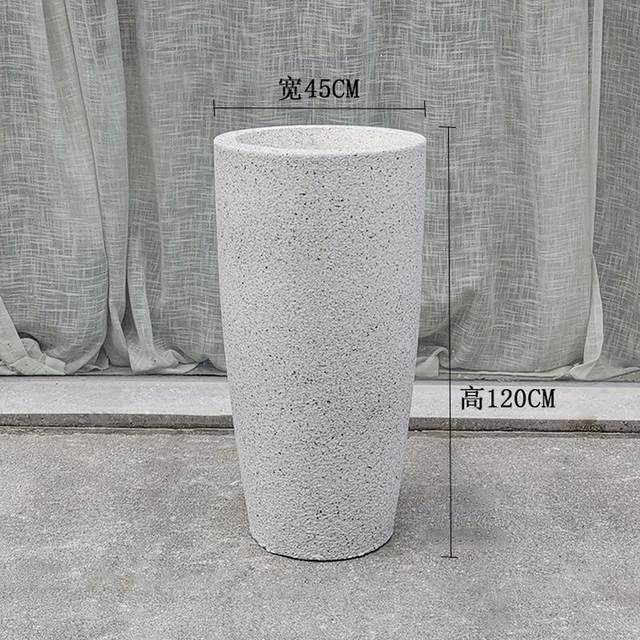 
Wholesale Nordic sandstone fiberglass floor-standing large vase for home living room shopping mall landscape gardening floral decoration ornaments