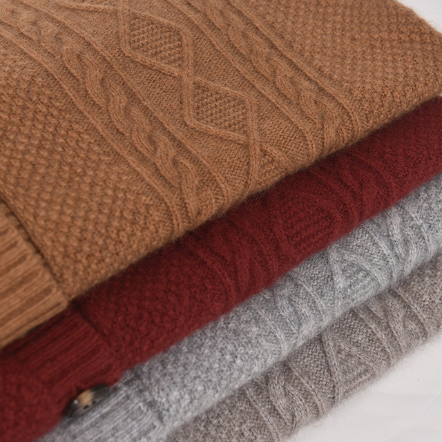 
Thickened wool cardigan for women 2025 autumn and winter new round neck loose coat knitted cashmere sweater for middle-aged and elderly mothers