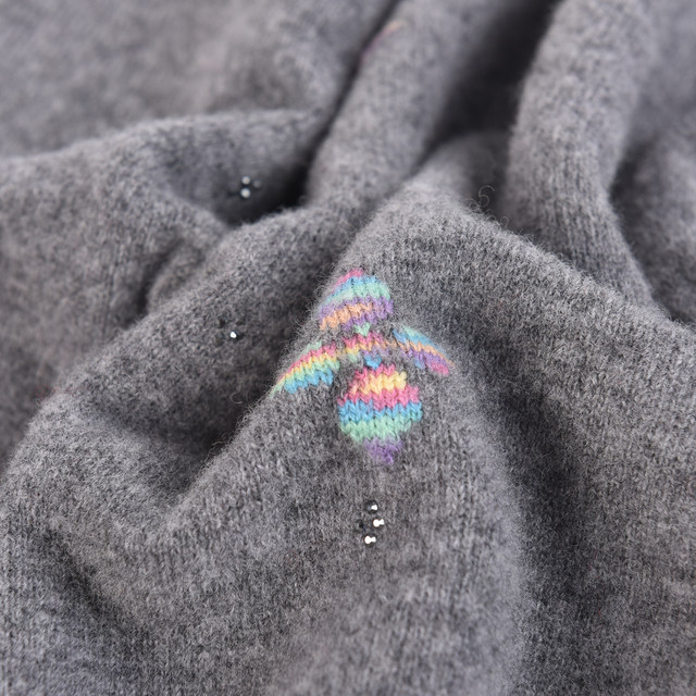 100% pure wool sweater women's autumn and winter middle-aged mother's round neck sweater top temperament versatile bottoming shirt