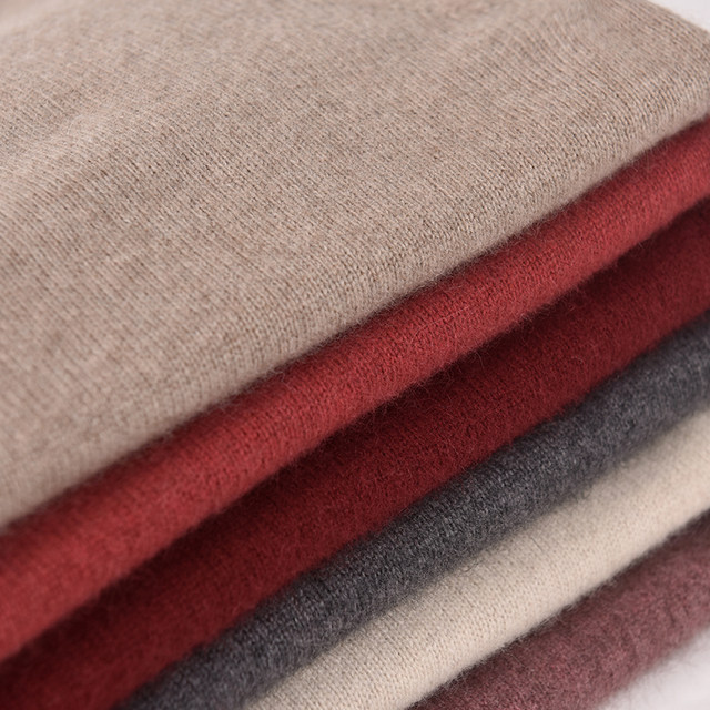 Middle-aged mothers wear high-end 100% pure plush sweater half turtleneck thickened sweater solid color large size knitted base shirt