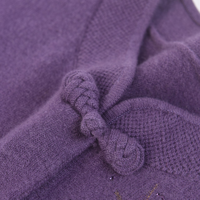 Noble Mom 100 pure wool new Chinese style plate button stand collar knitted cardigan middle-aged and elderly Xi mother-in-law sweater jacket