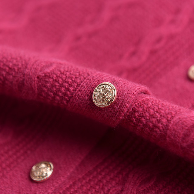 Young mothers wear autumn and winter clothes new style 100% pure wool knitted cardigan middle-aged women's sweater jacket