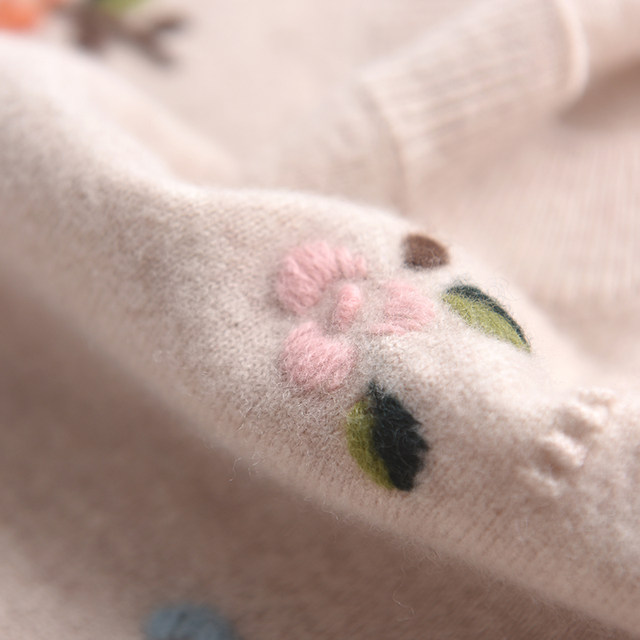 100% pure wool autumn and winter base shirt for middle-aged and elderly women's knitted sweater underwear single top