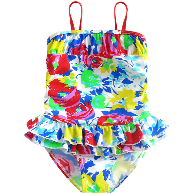 Children's swimsuit red sweet girl princess baby skirt one-piece surfing casual speed dry swimsuit hot spring